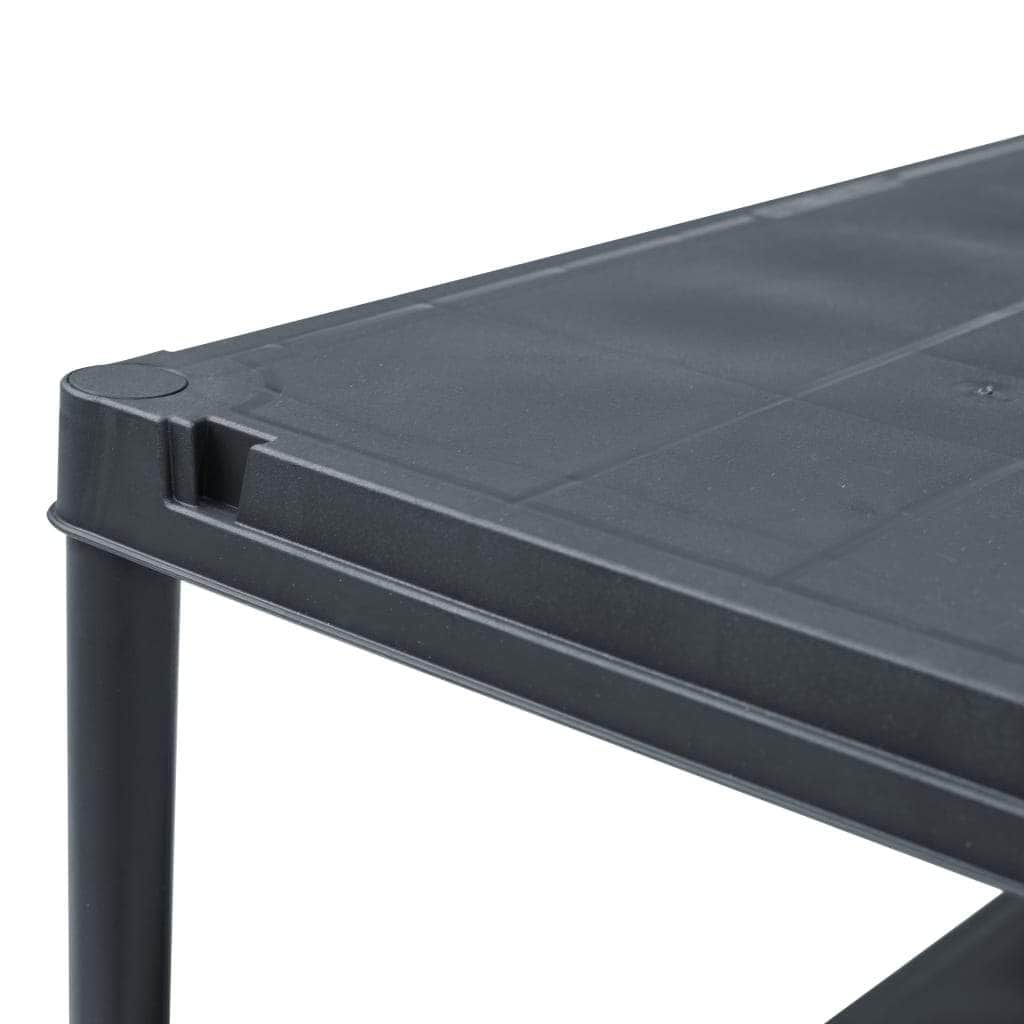 Storage Shelf Rack Black 125 kg Plastic