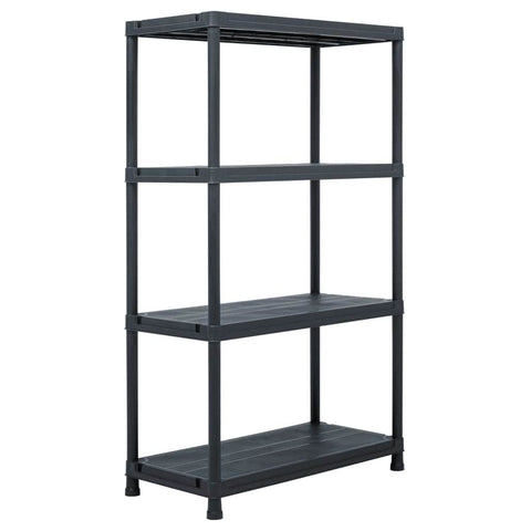 Storage Shelf Rack Black 200 kg Plastic