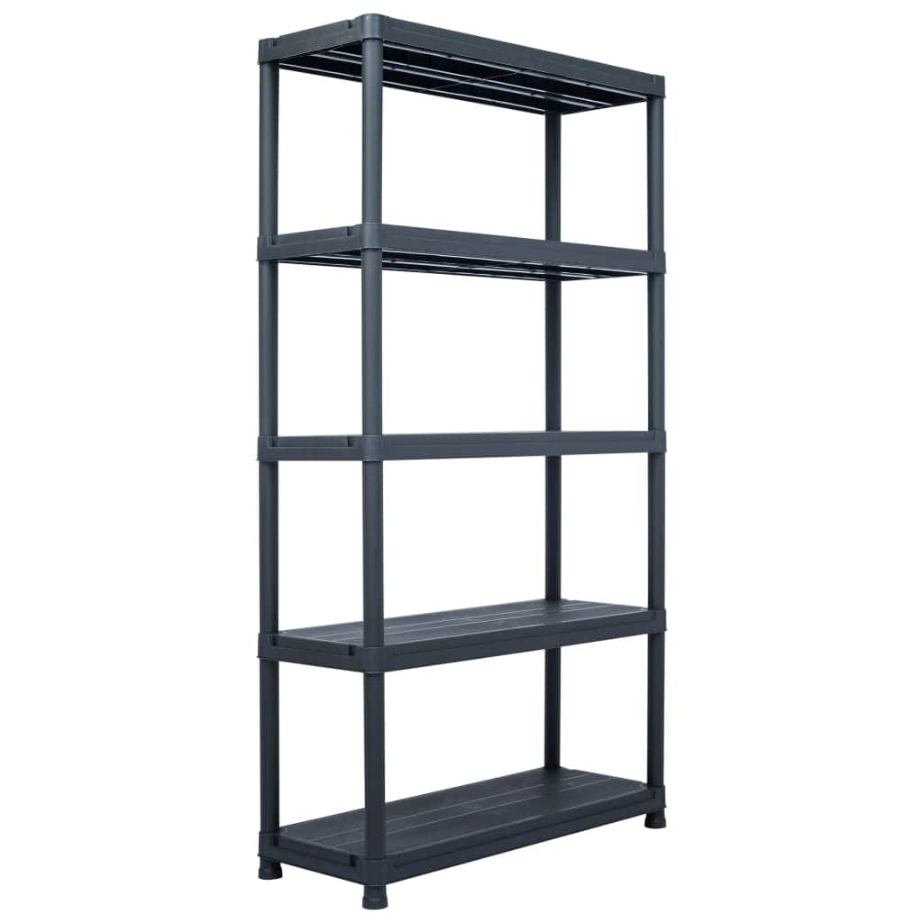 Storage Shelf Rack Black 250 kg  Plastic