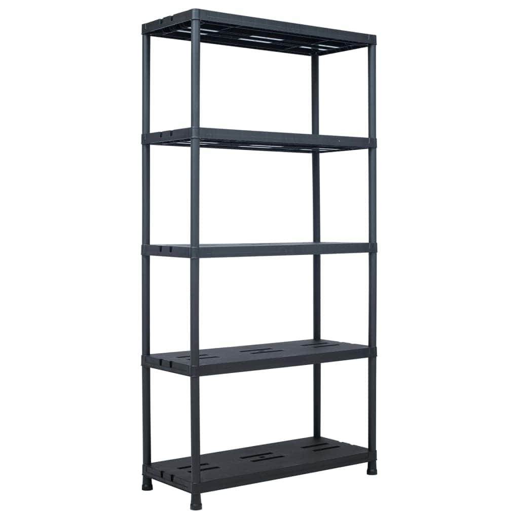Storage Shelf Rack Black 260 kg  Plastic