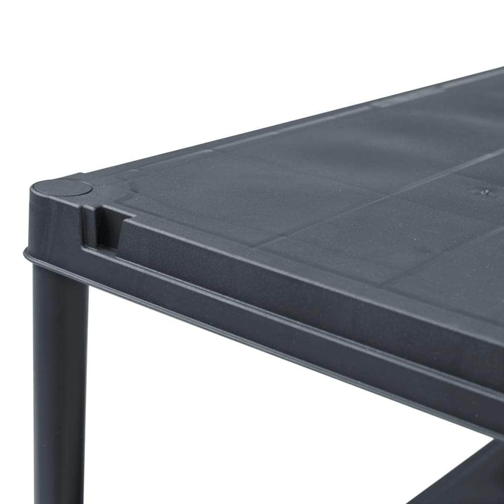Storage Shelf Rack Black  Plastic