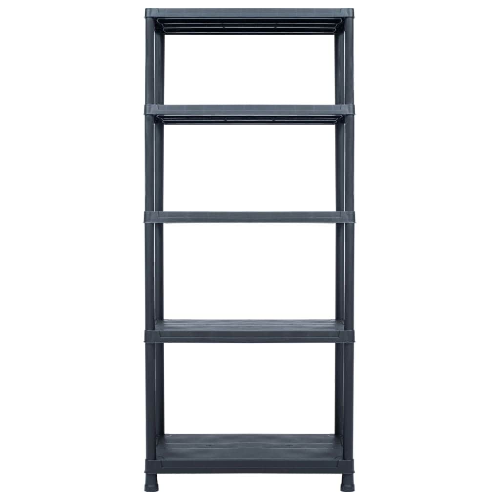 Storage Shelf Rack Black  Plastic