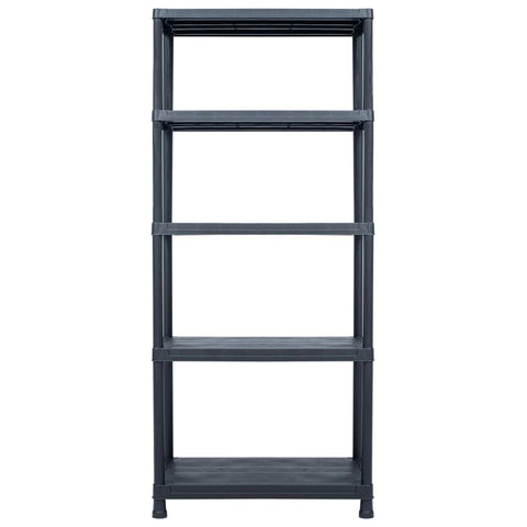 Storage Shelf Rack Black  Plastic