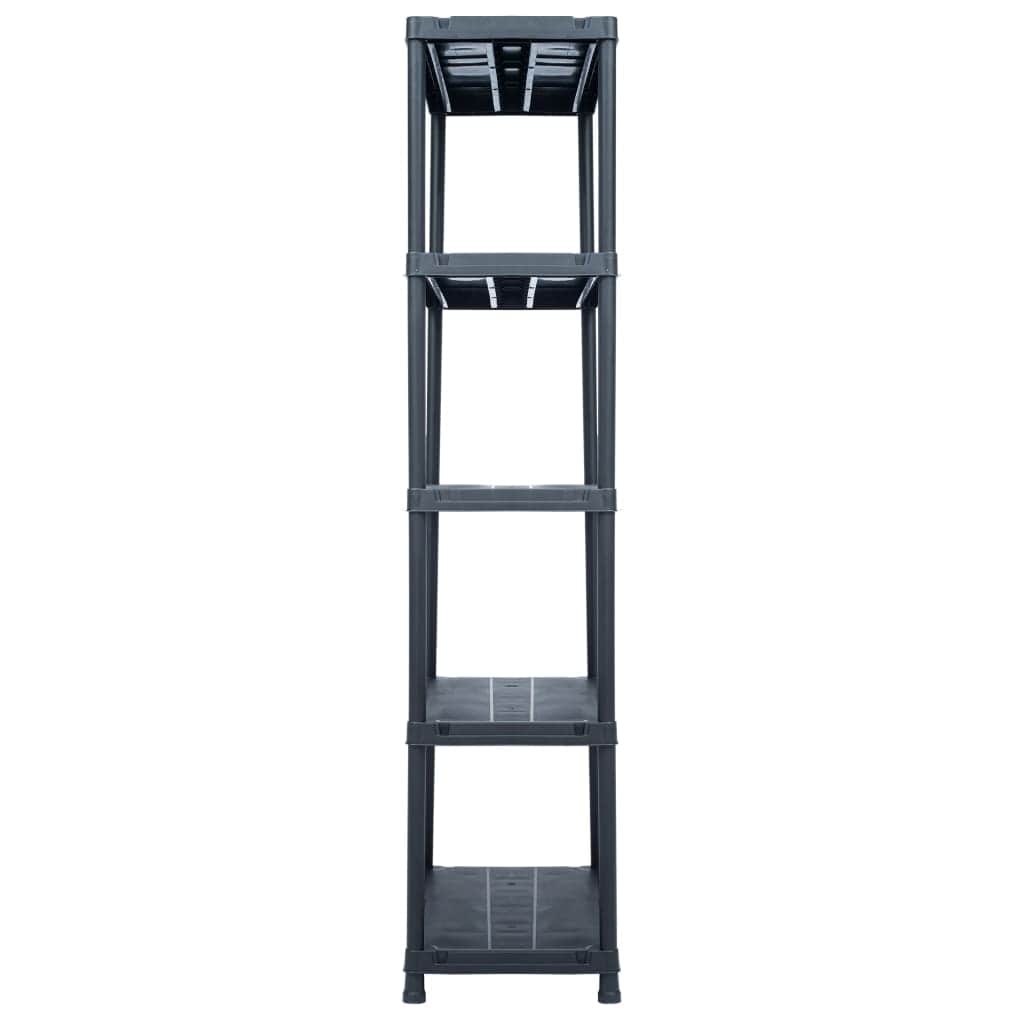 Storage Shelf Rack Black  Plastic