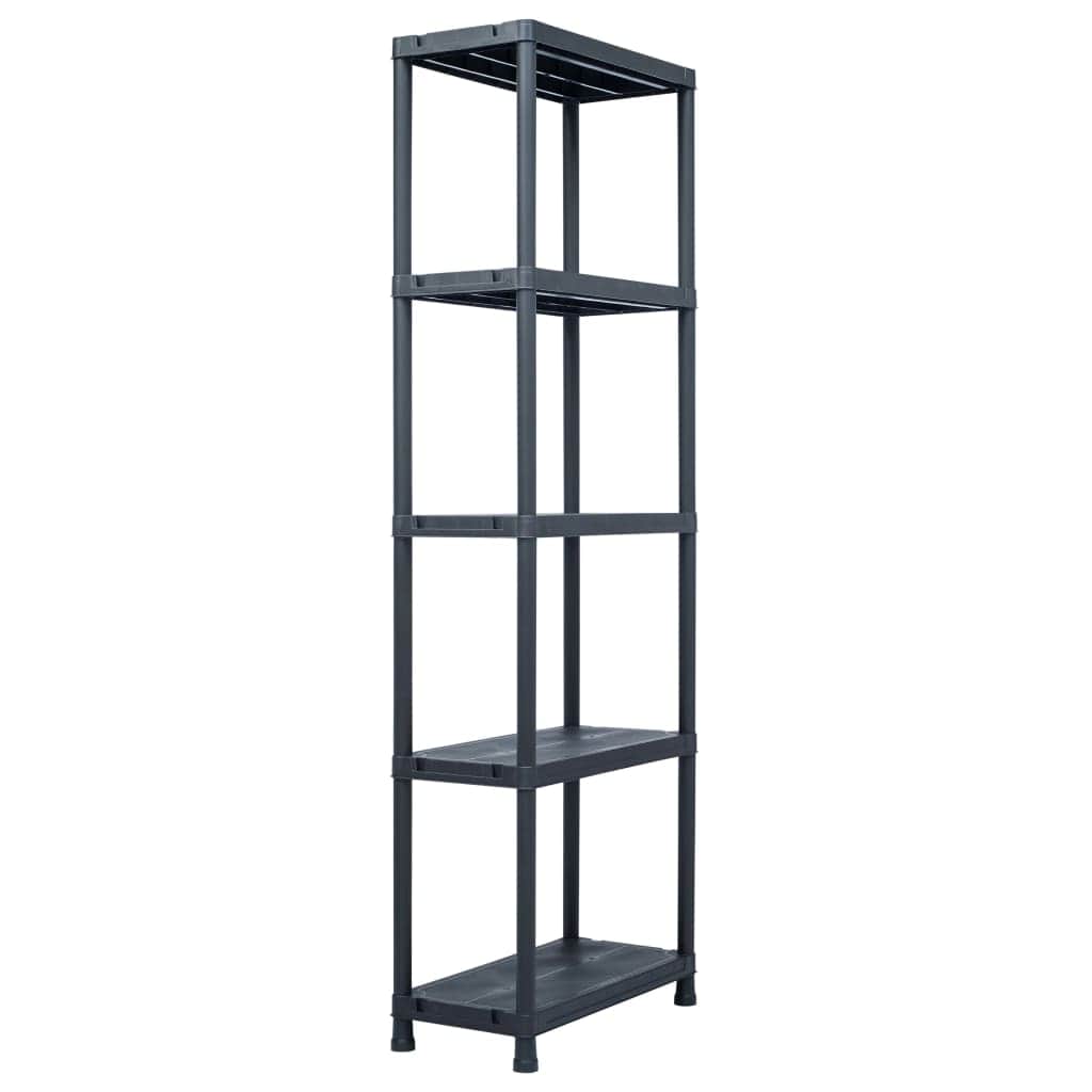 Storage Shelf Racks 2 pcs Black 125 kg  Plastic