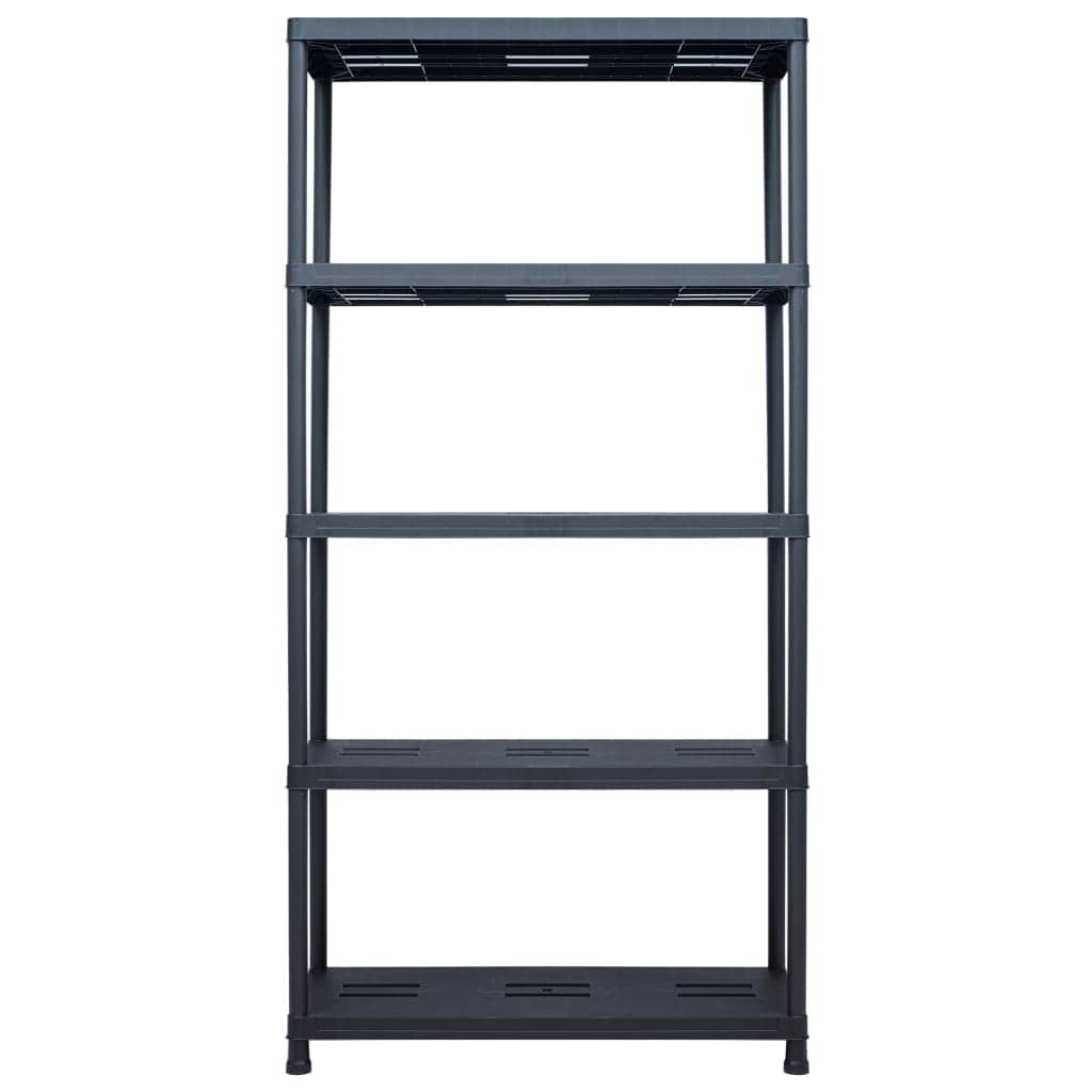 Storage Shelf Racks 2 pcs Black 260 kg Plastic