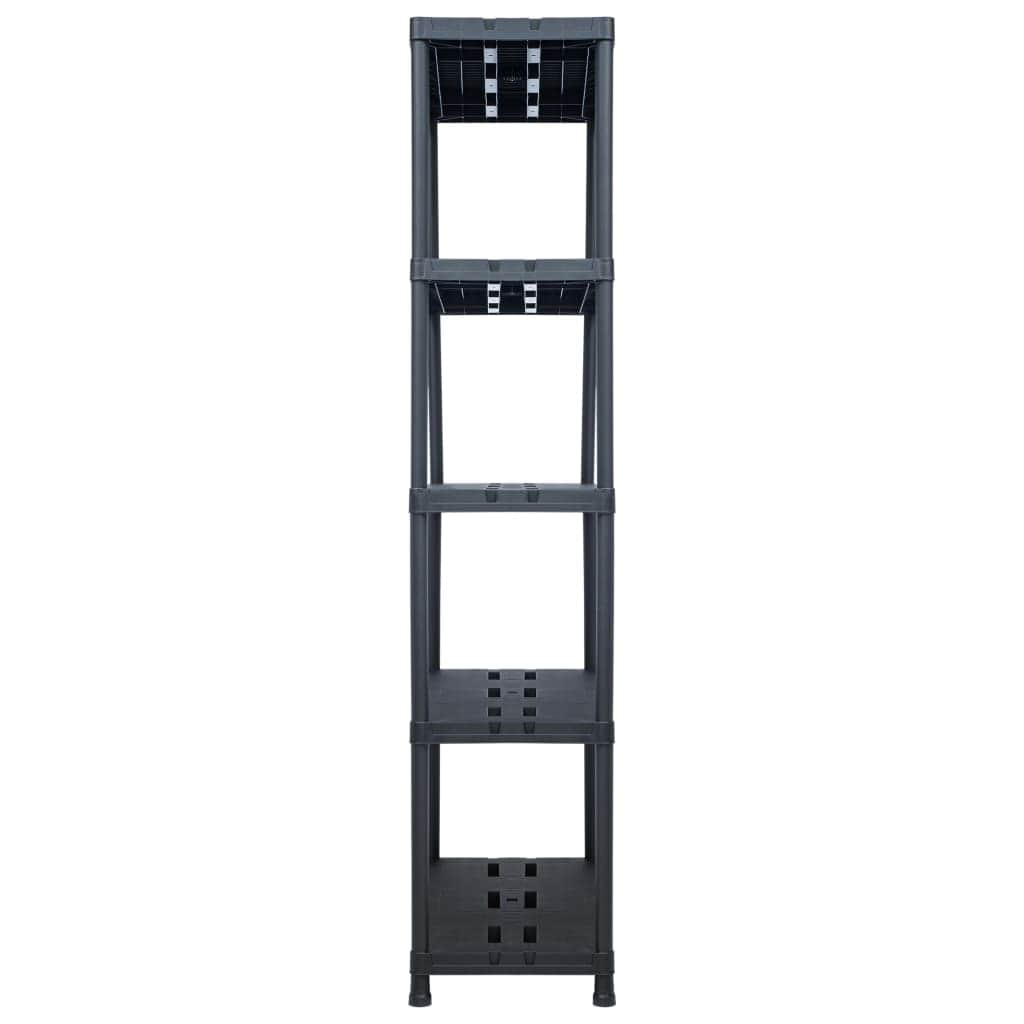 Storage Shelf Racks 2 pcs Black 260 kg Plastic