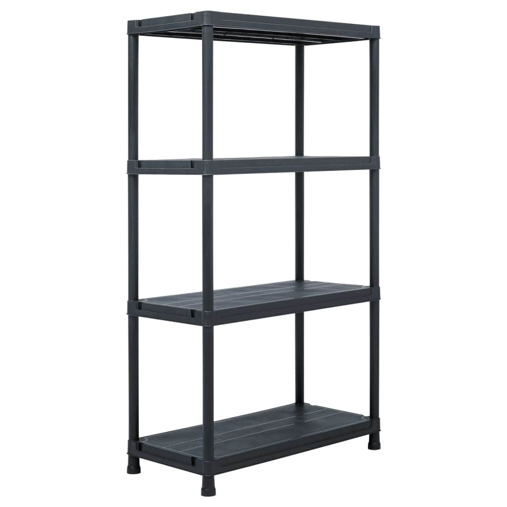Storage Shelf Racks 2 pcs Black Plastic