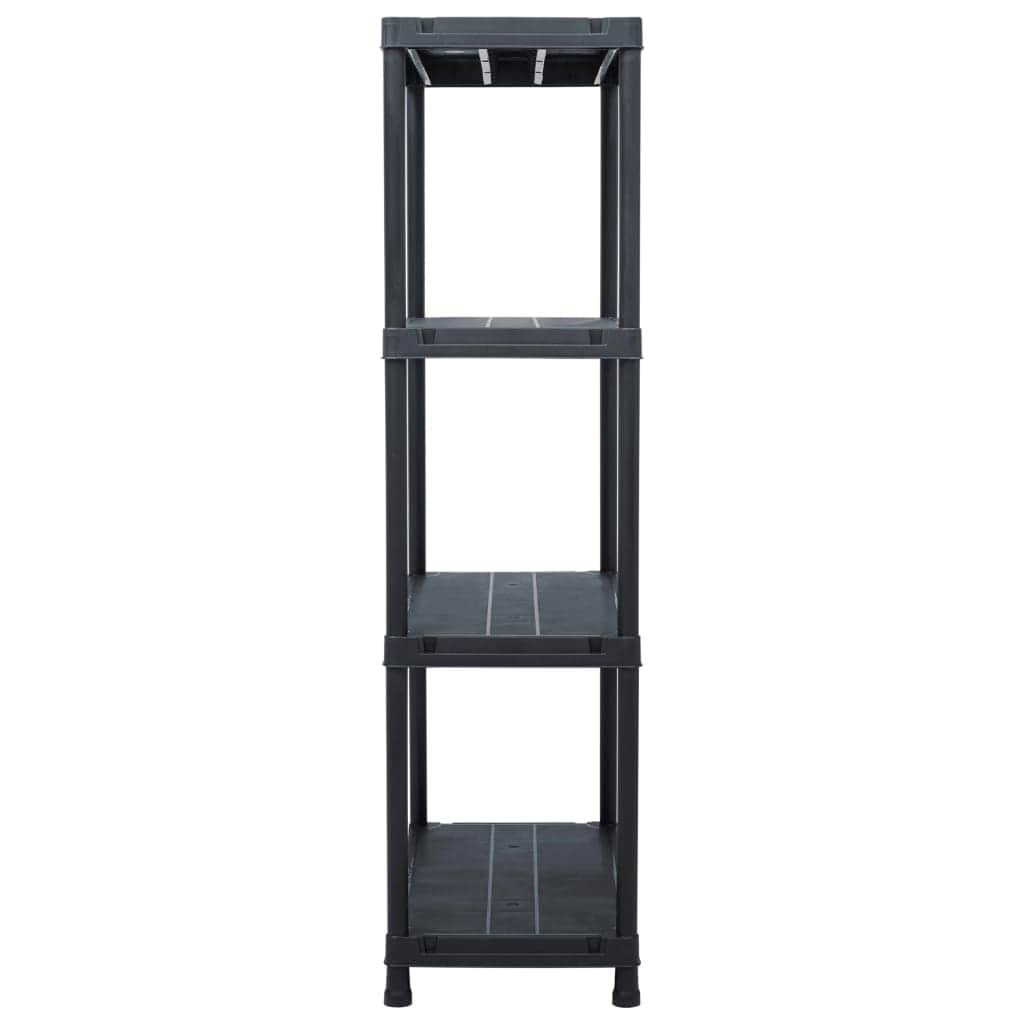 Storage Shelf Racks 2 pcs Black Plastic