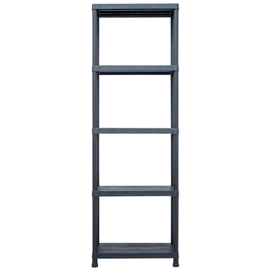 Storage Shelf Racks 5 pcs Black 125 kg  Plastic