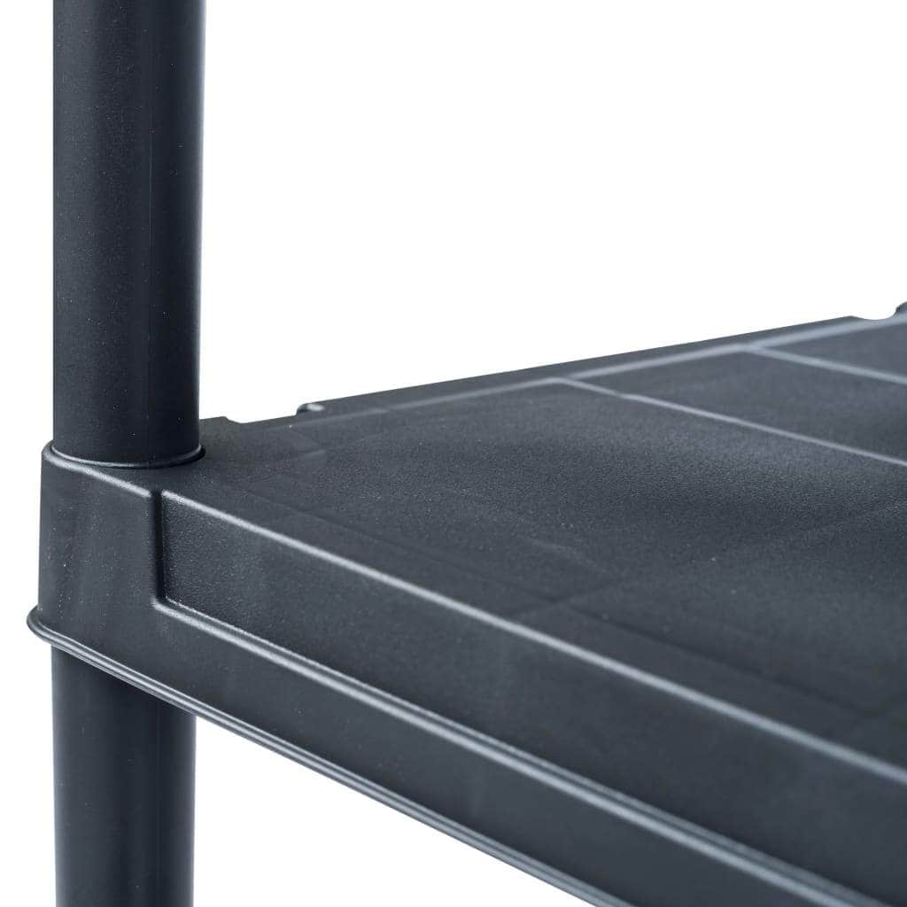 Storage Shelf Racks 5 pcs Black 125 kg  Plastic