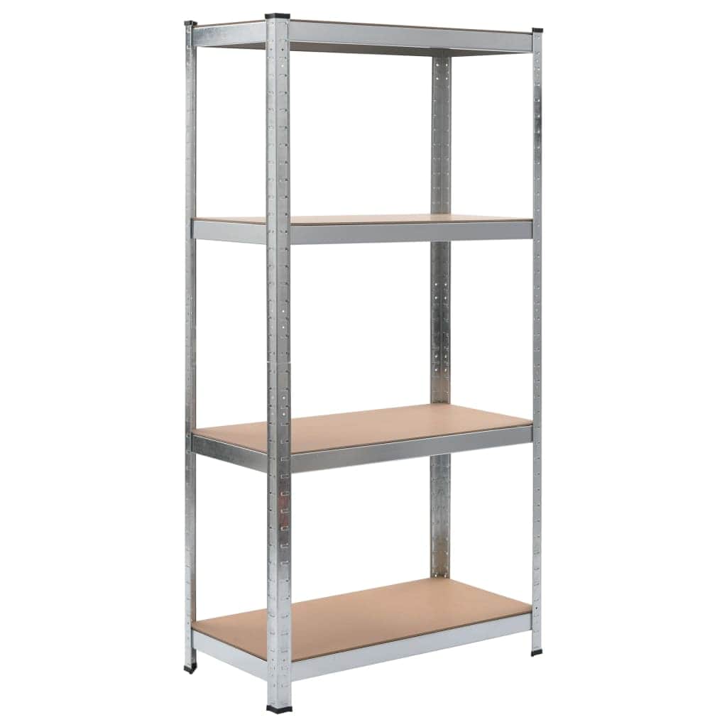 Storage Shelves 2 pcs  Silver-Steel and MDF