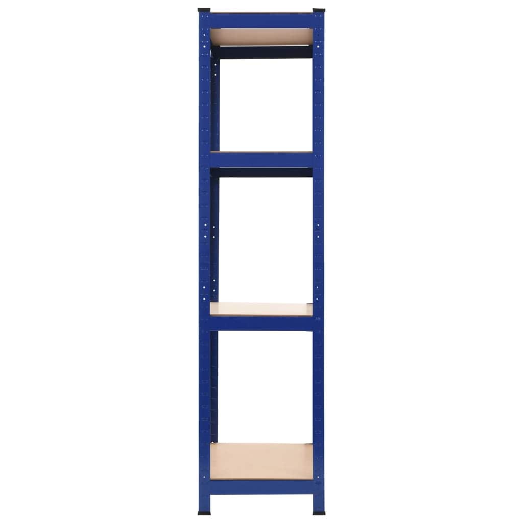 Storage Shelves 2 pcs Steel and MDF (Blue)