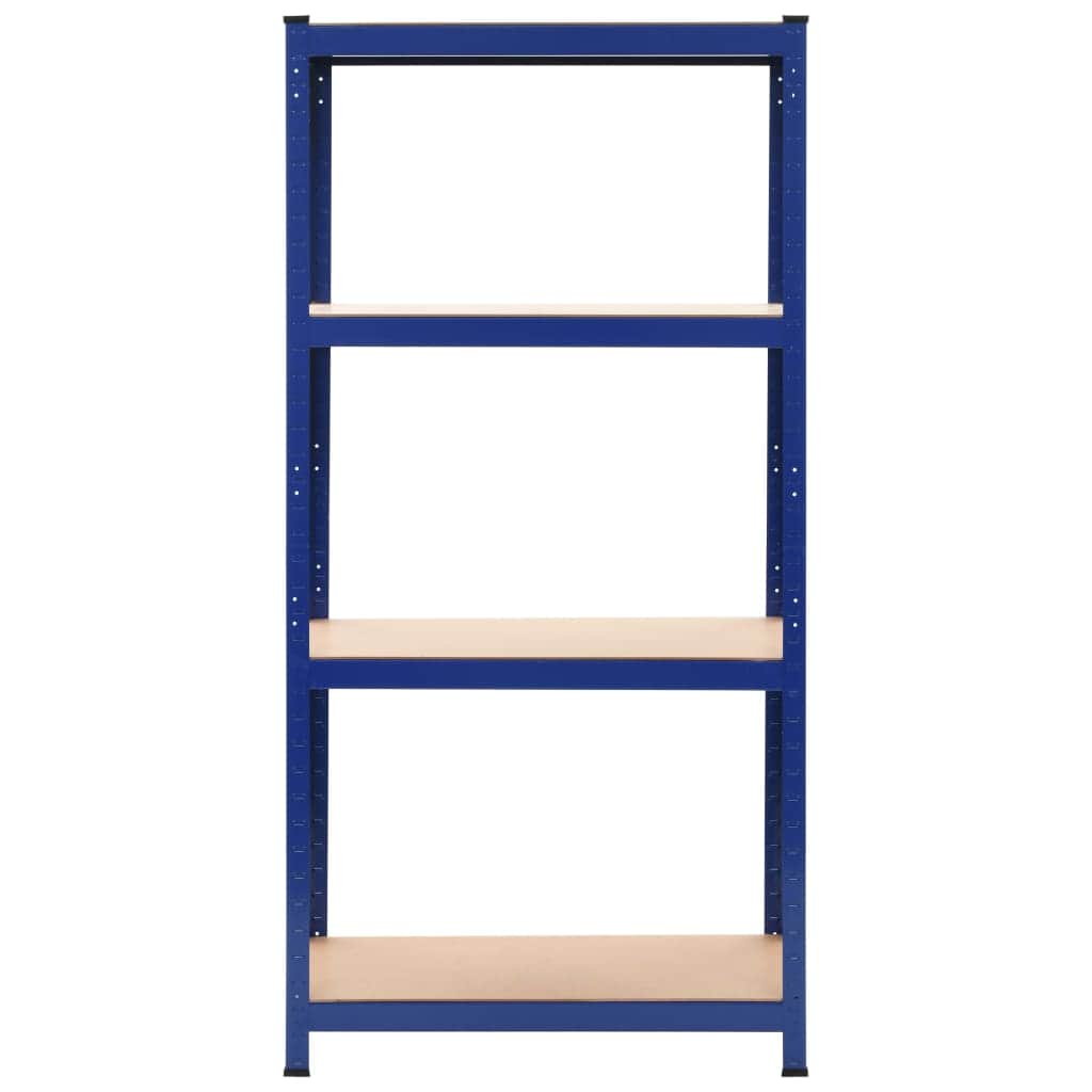 Storage Shelves 2 pcs Steel and MDF (Blue)