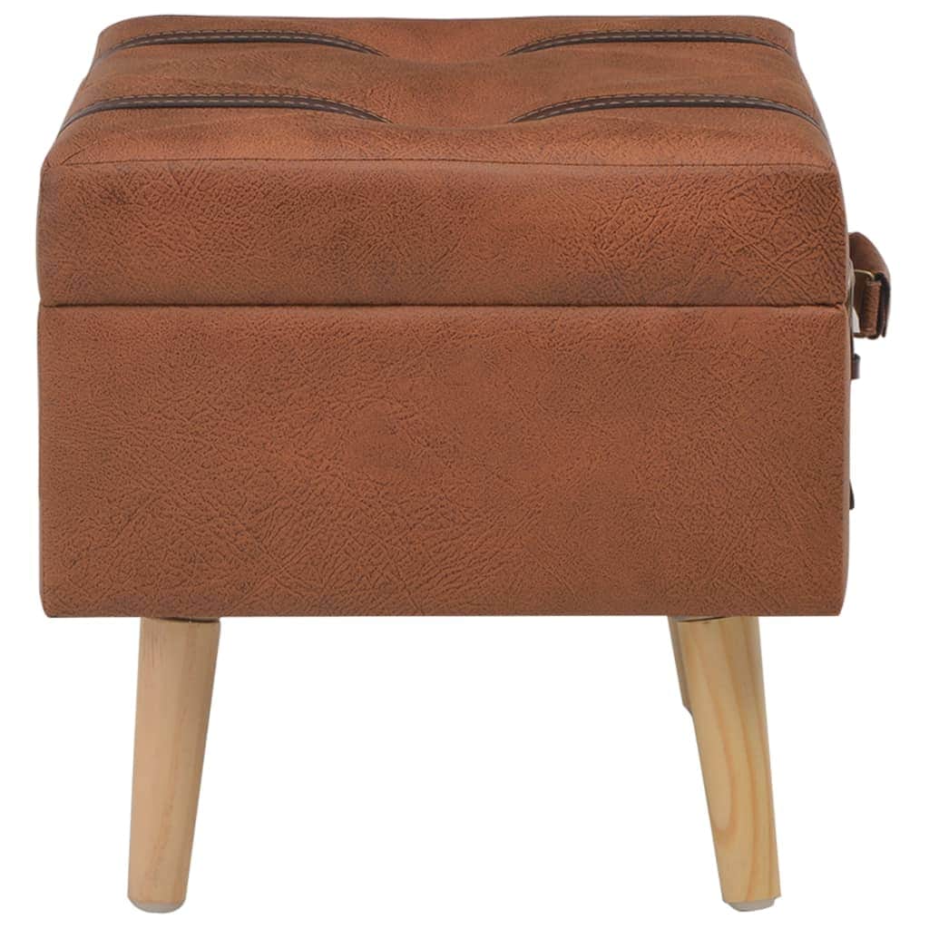 Storage Stool 40 cm Tan Leather