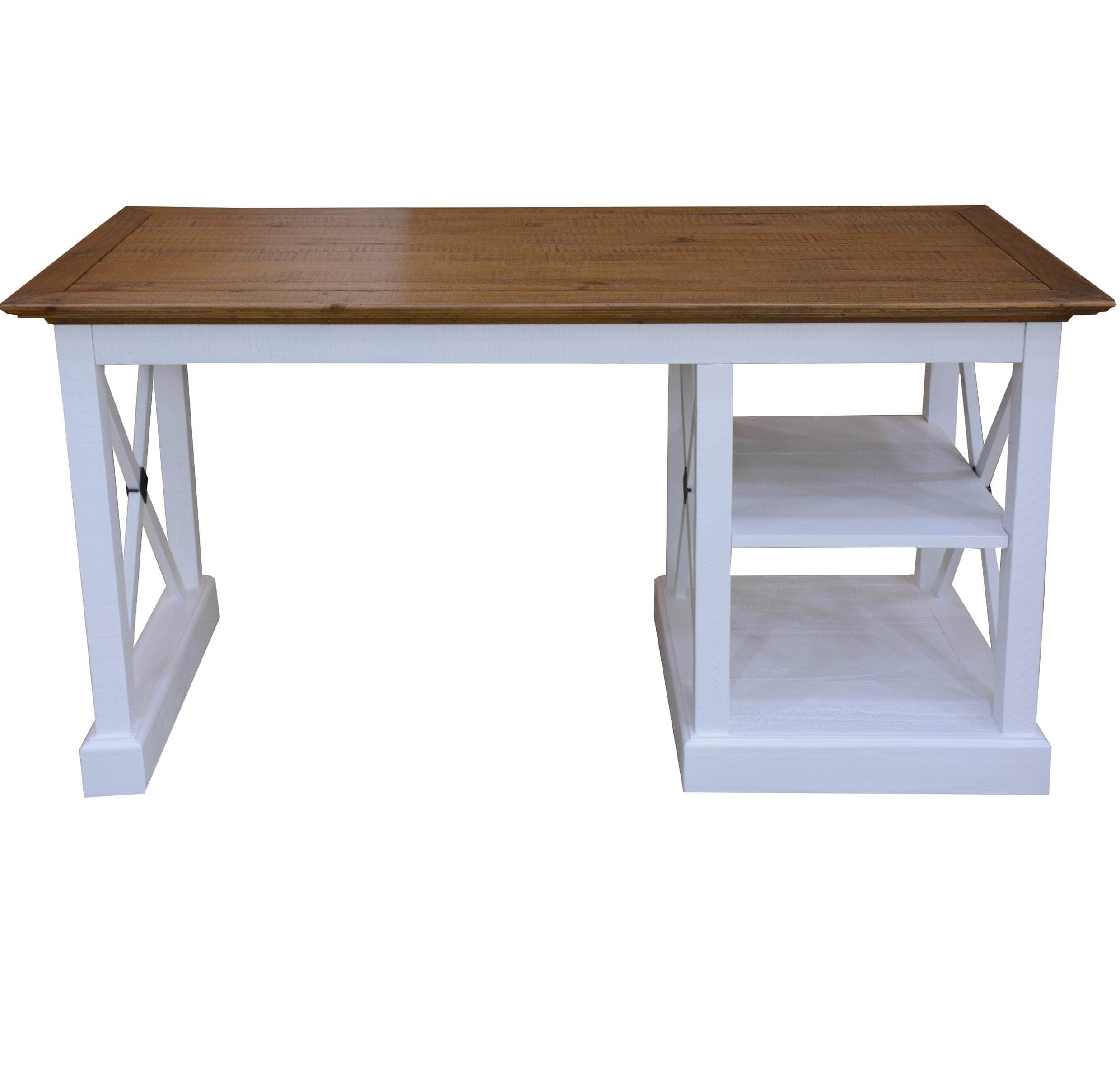 Study Computer Desk 150Cm Office Executive Table Pine Wood - Grey