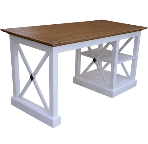 Study Computer Desk 150Cm Office Executive Table Pine Wood - Grey
