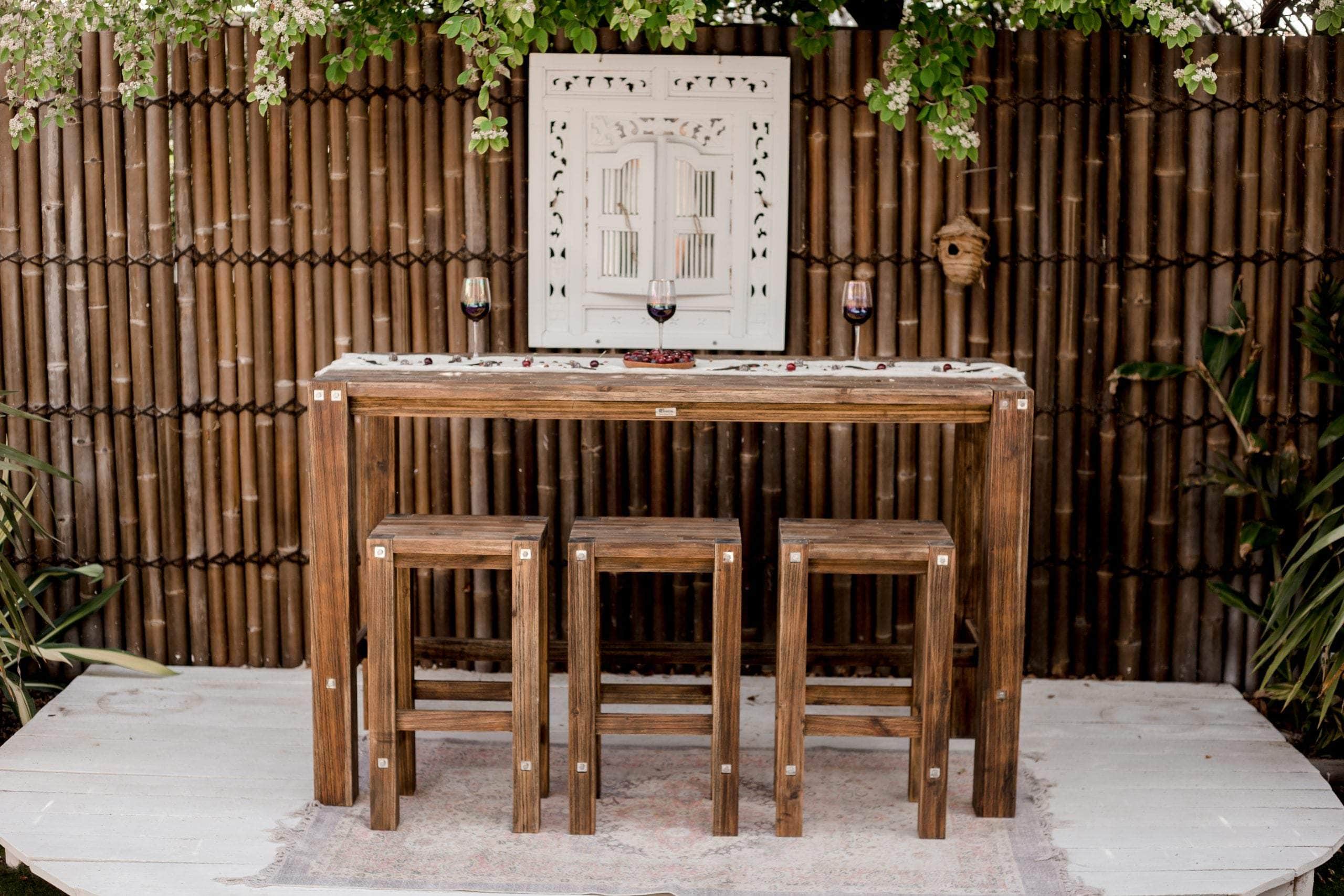 Sturdy Bar Table & Stool Set - Black