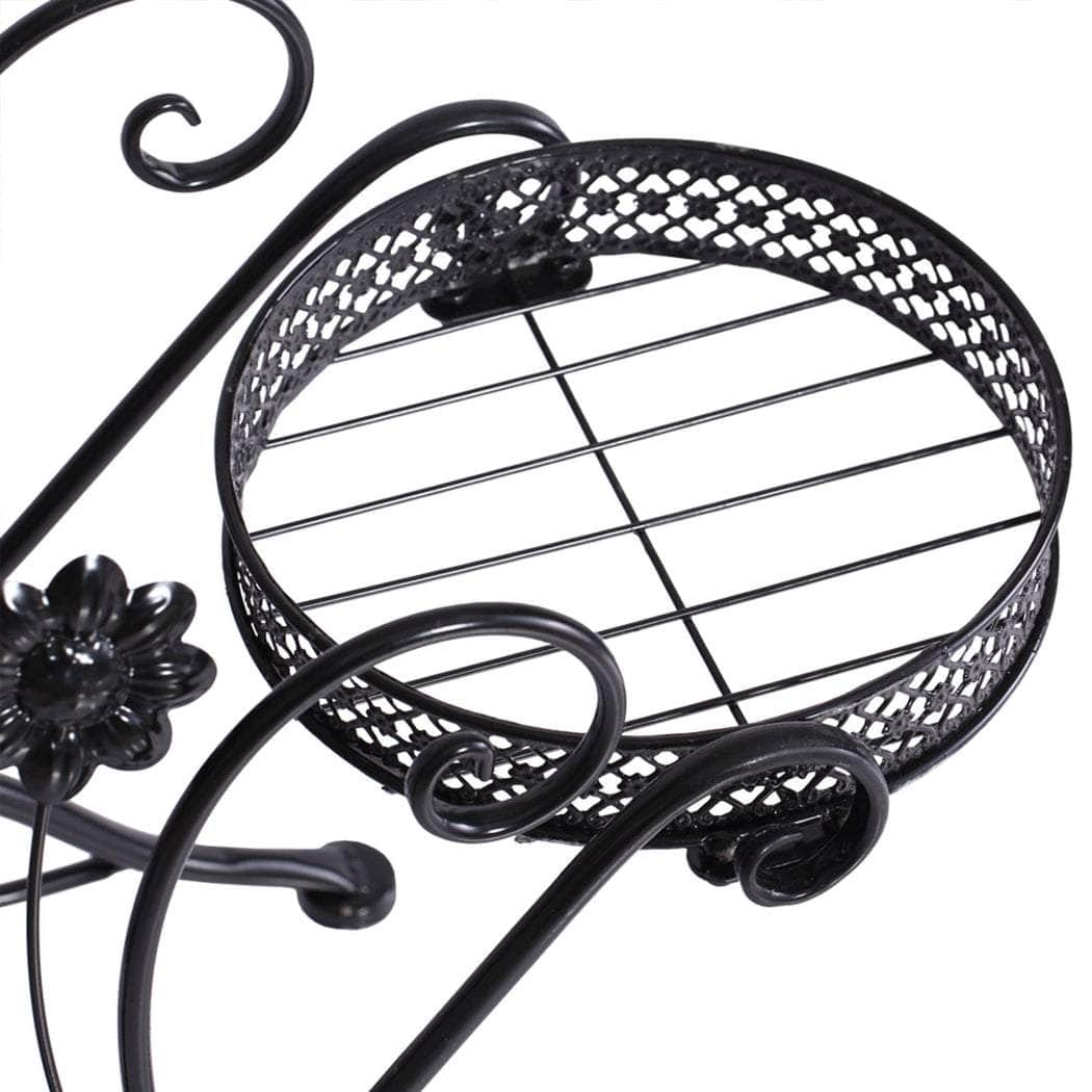 Sturdy Black Metal Plant Stand
