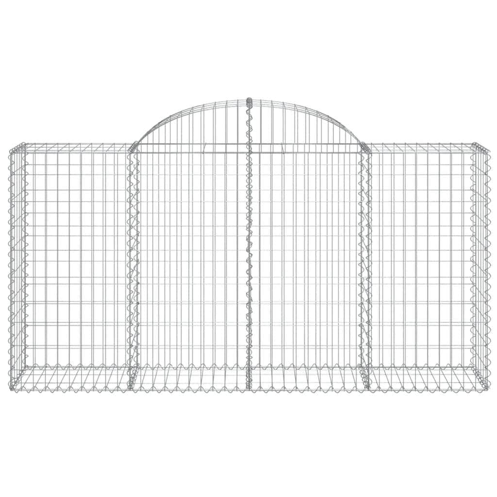 Sturdy Elegance: Set of 4 Galvanized Iron Arched Gabion Baskets