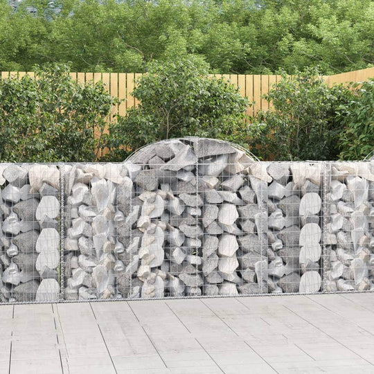 Sturdy Elegance: Set of 4 Galvanized Iron Arched Gabion