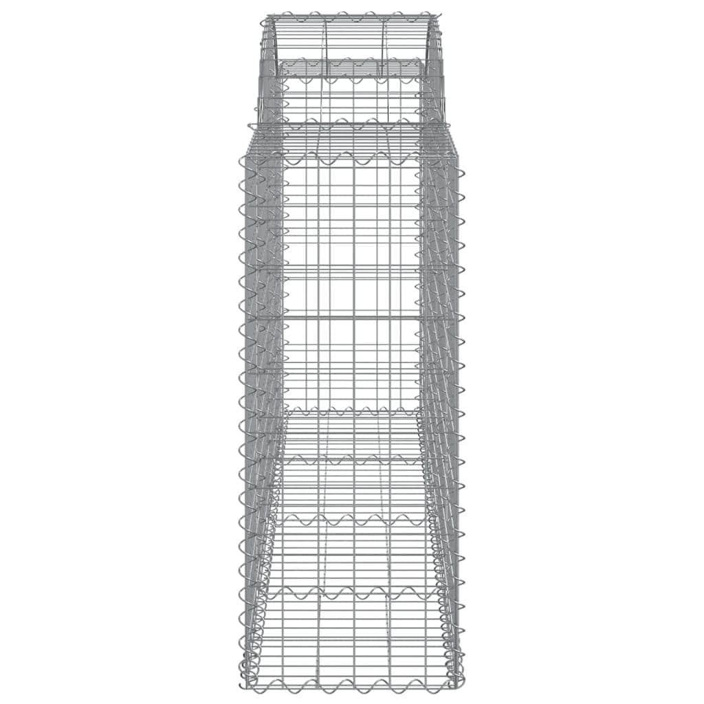 Sturdy Elegance: Set of 4 Galvanized Iron Arched Gabion Baskets