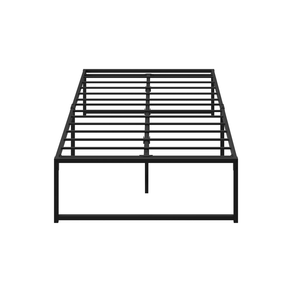 Sturdy King Single Metal Bed Frame Black Platform for Bedroom