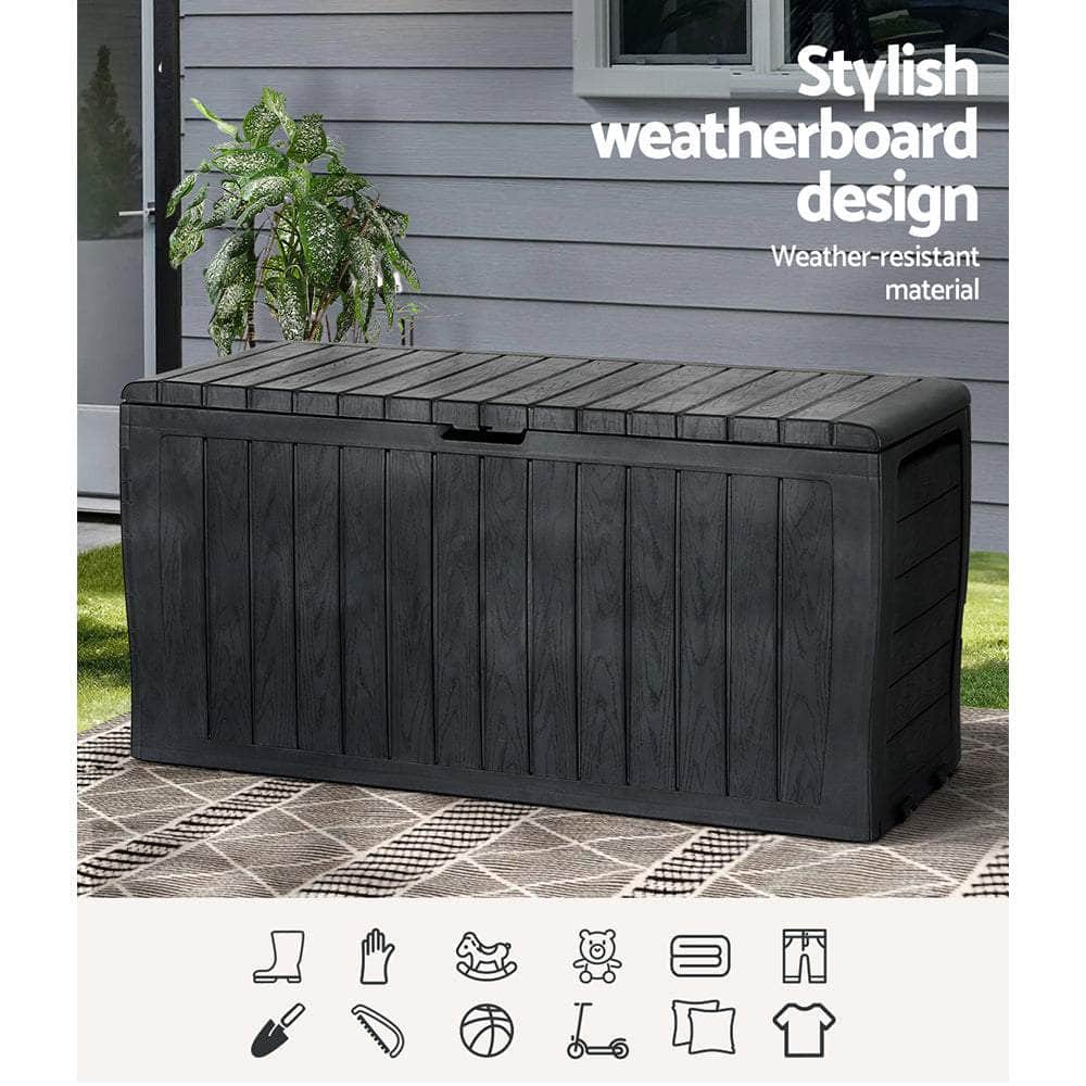 Stylish 220L Lockable Outdoor Storage Box for Garden Tools
