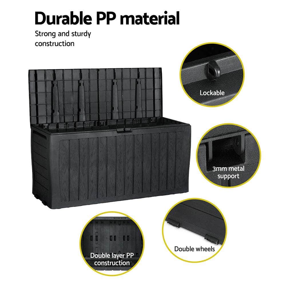 Stylish 220L Lockable Outdoor Storage Box for Garden Tools