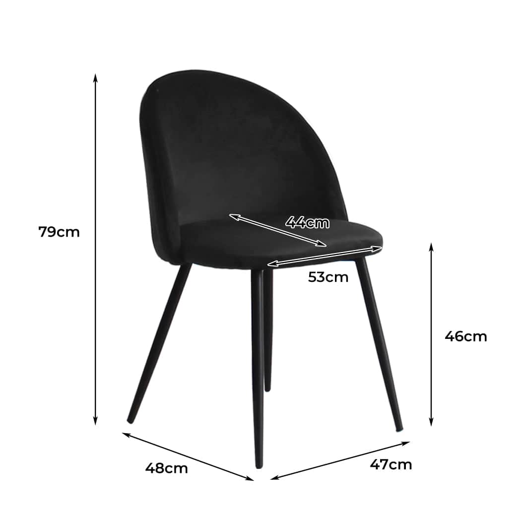 Stylish 2x Dining Chairs Kitchen Cafe Black  Multipurpose Use