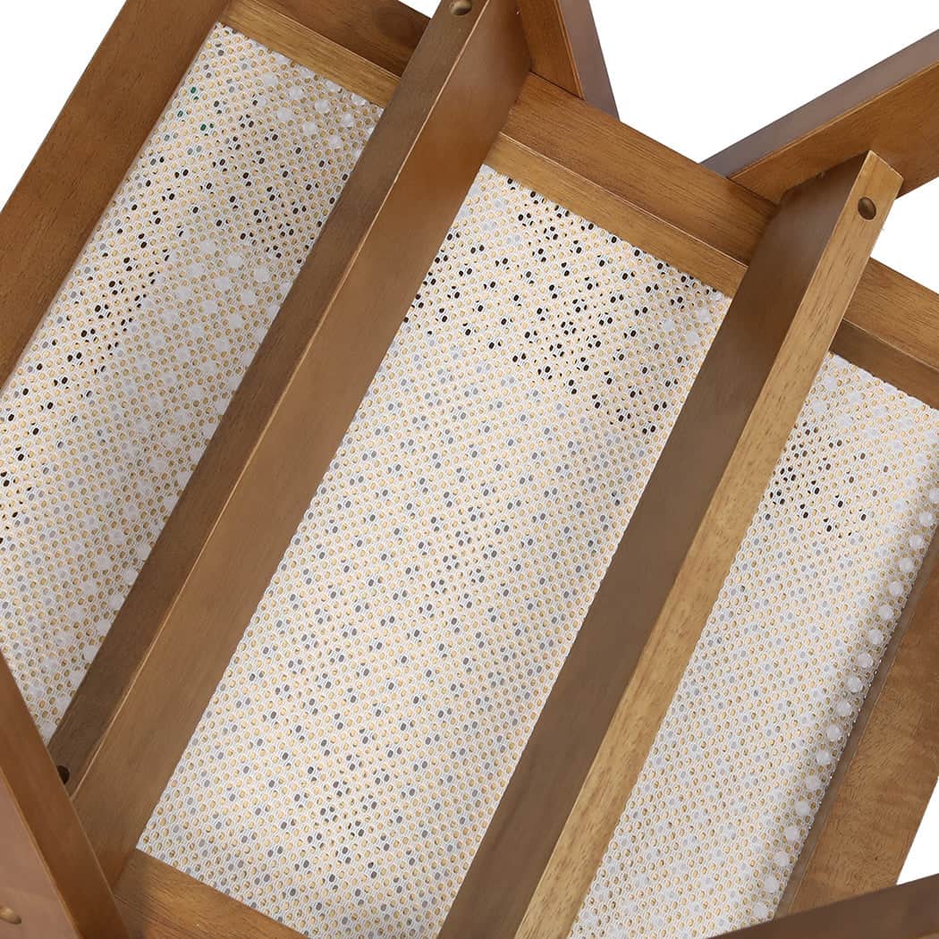 Stylish 2x Walnut Wicker Armchair Dining Chair  Premium Quality Build