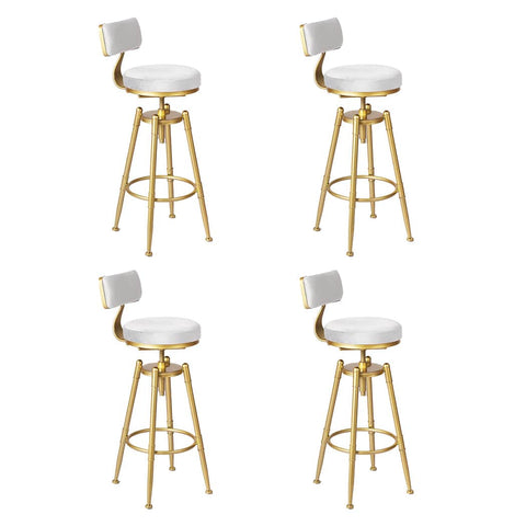 Stylish 4x Bar Stools Swivel Kitchen Bar Chair White  Multipurpose