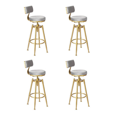 Stylish 4x Swivel Bar Stools Kitchen Bar Chair Grey  Premium Quality