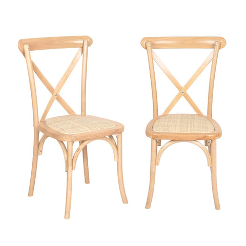 Stylish 6X Dining Chairs Cross Back Chair  Easy Assembly Classic