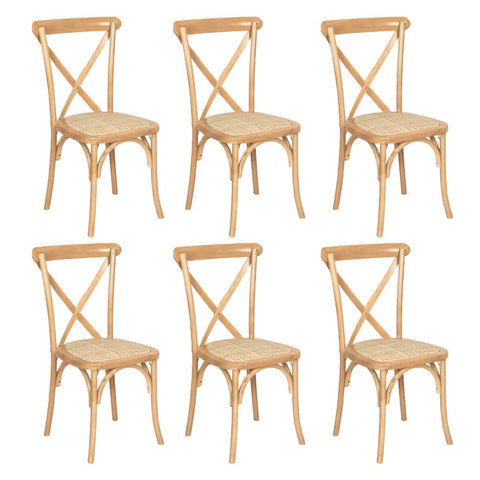 Stylish 6X Dining Chairs Cross Back Chair  Easy Assembly Classic