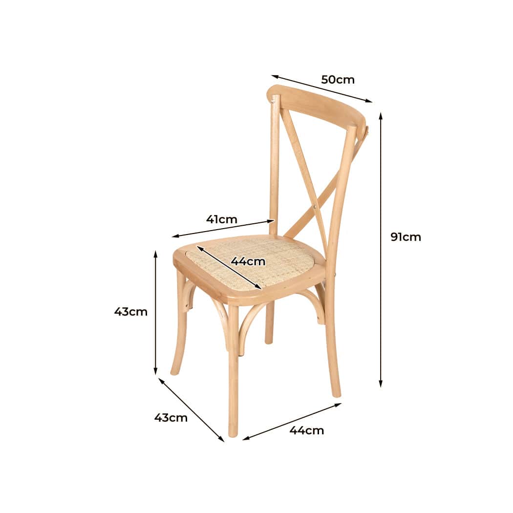 Stylish 6X Dining Chairs Cross Back Chair  Easy Assembly Classic