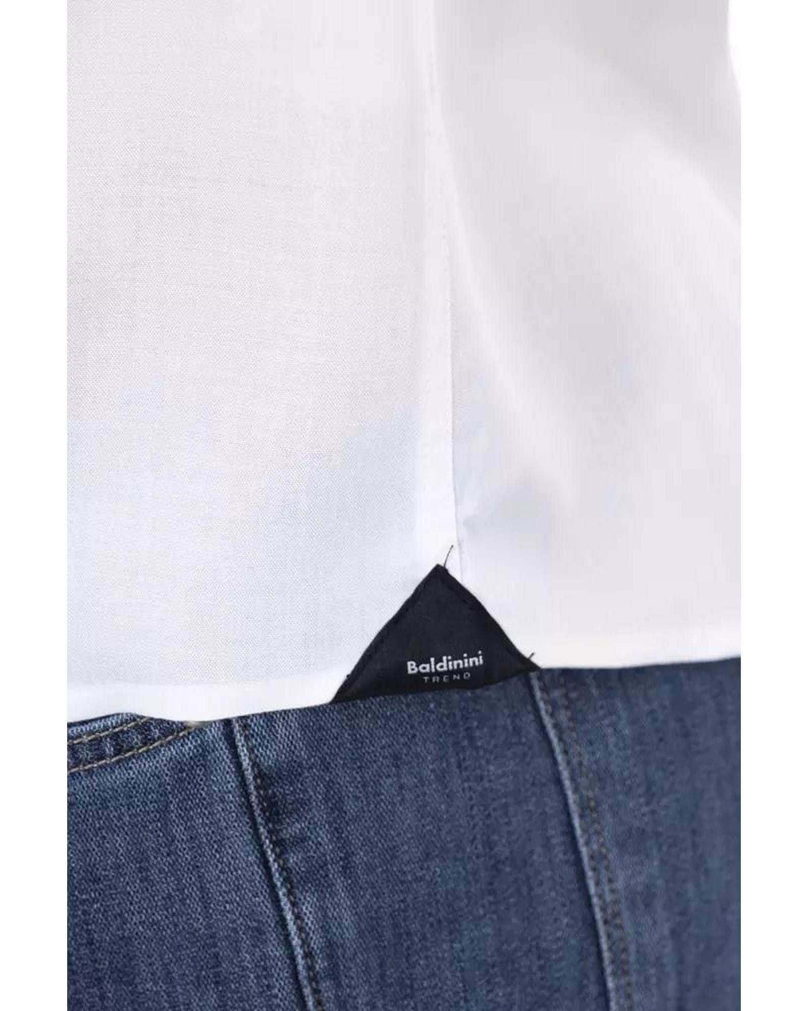 Stylish Baldinini Trend Black/White/Light Blue Cotton Shirt