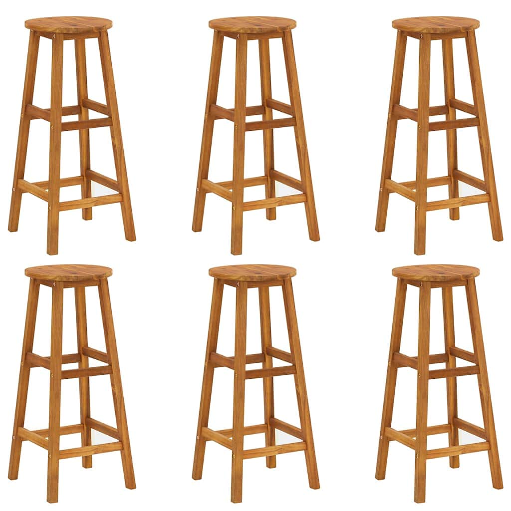 Stylish Bar Stools 6 pcs Solid Indoor Outdoor Use Home Comfort