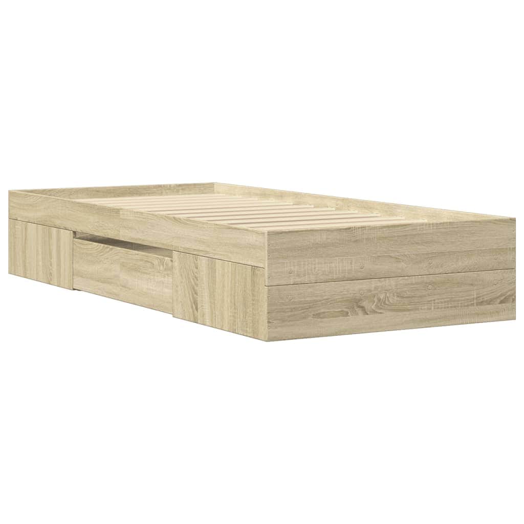 Stylish Bed Frame Sonoma Oak - Engineered Wood Single Size