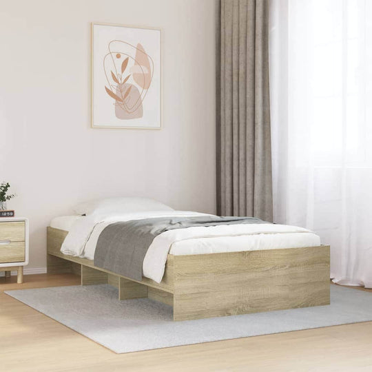 Stylish Bed Frame Sonoma Oak Engineered Wood Single Size