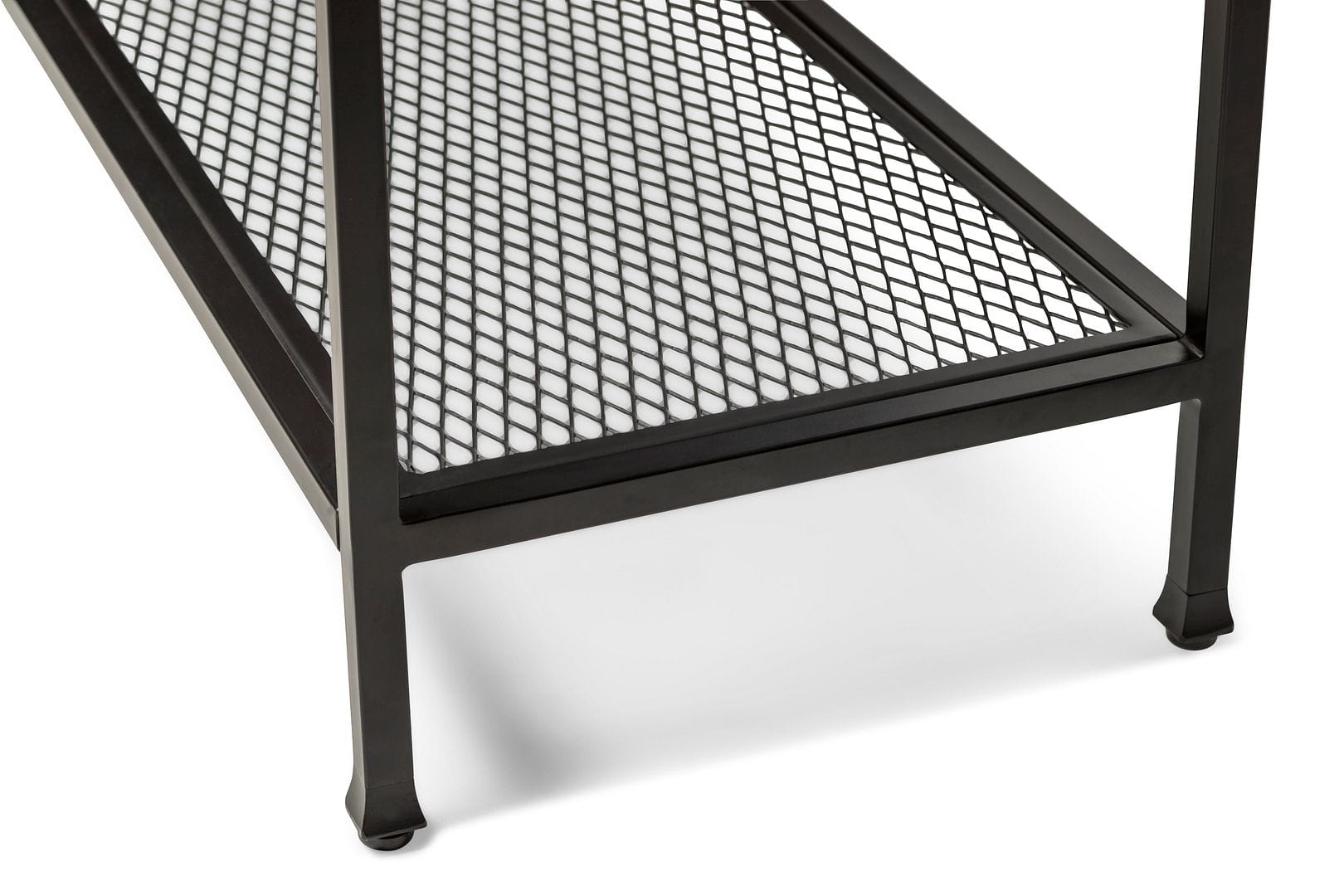 Stylish Black Iron Console Table with Distressed Wood Top for Hallways