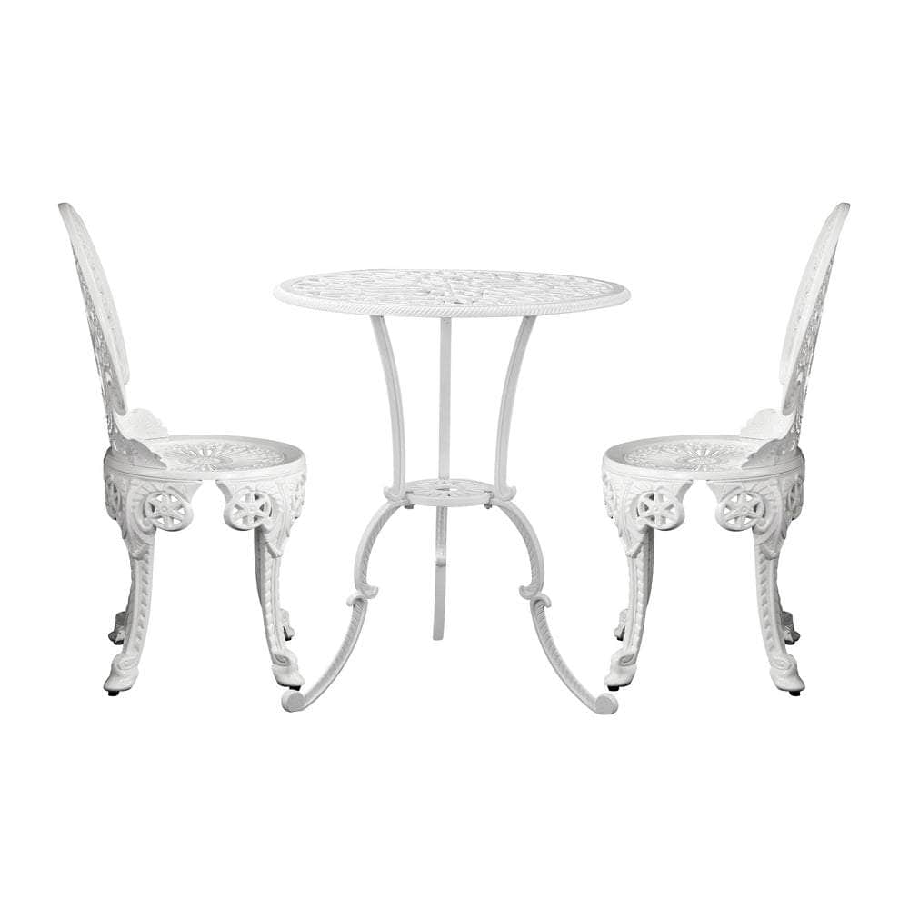 Stylish Cast Aluminium Patio Furniture: 3-Piece Bistro Set