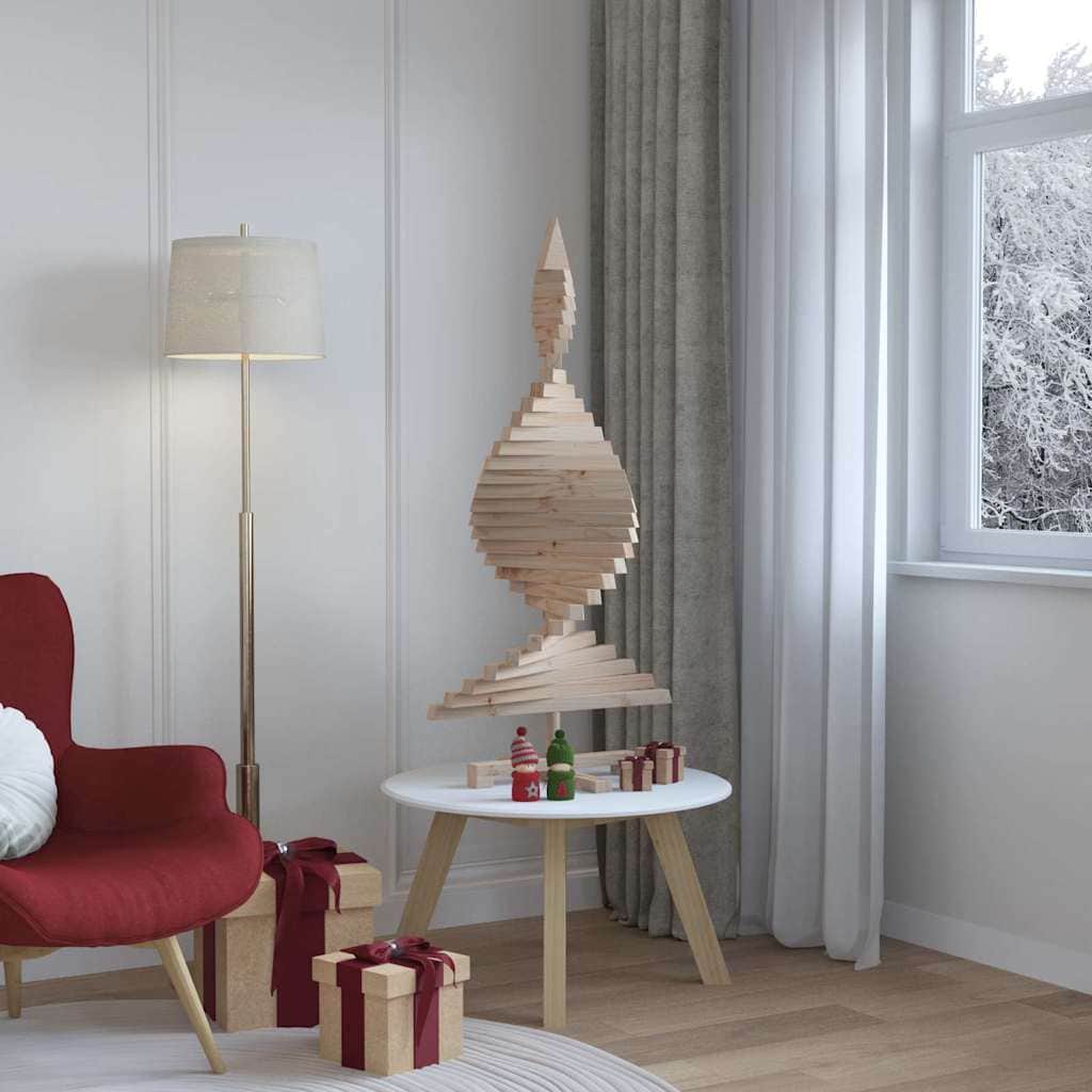 Stylish Christmas Trees with Stand Natural 120cm Solid pine wood - Sleek