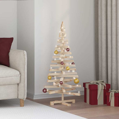 Stylish Christmas Trees with Stand Natural 120cm Solid pine wood - Sleek