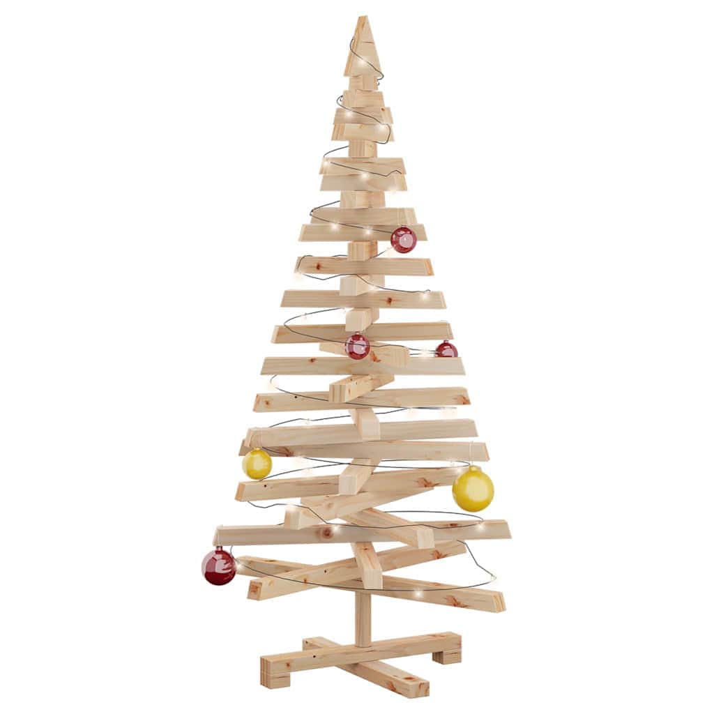 Stylish Christmas Trees with Stand Natural 120cm Solid pine wood - Sleek