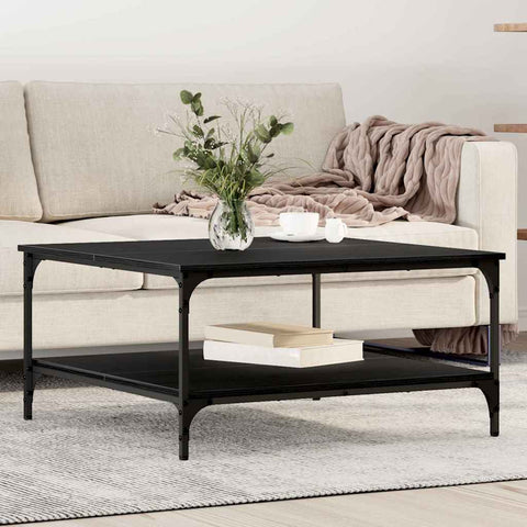 Stylish Coffee Table Black oak Engineered Wood - Sturdy Frame