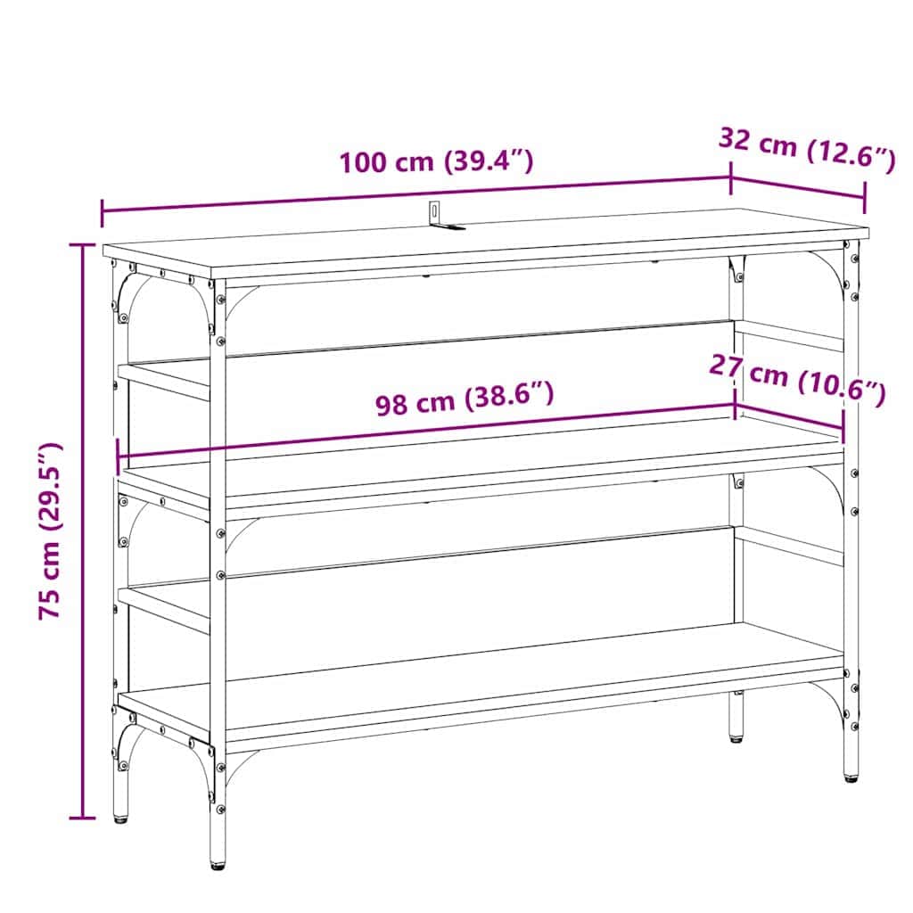 Stylish Console Table Black oak Engineered wood - Sleek Modern Look