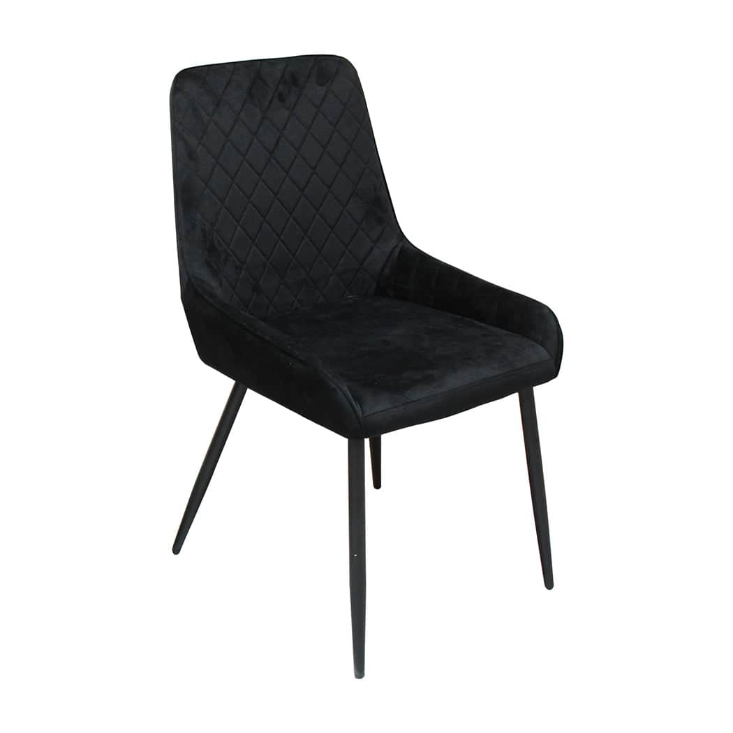 Stylish Dining Chairs x 8 Padded Seat Soft Velvet  Sleek Modern Look