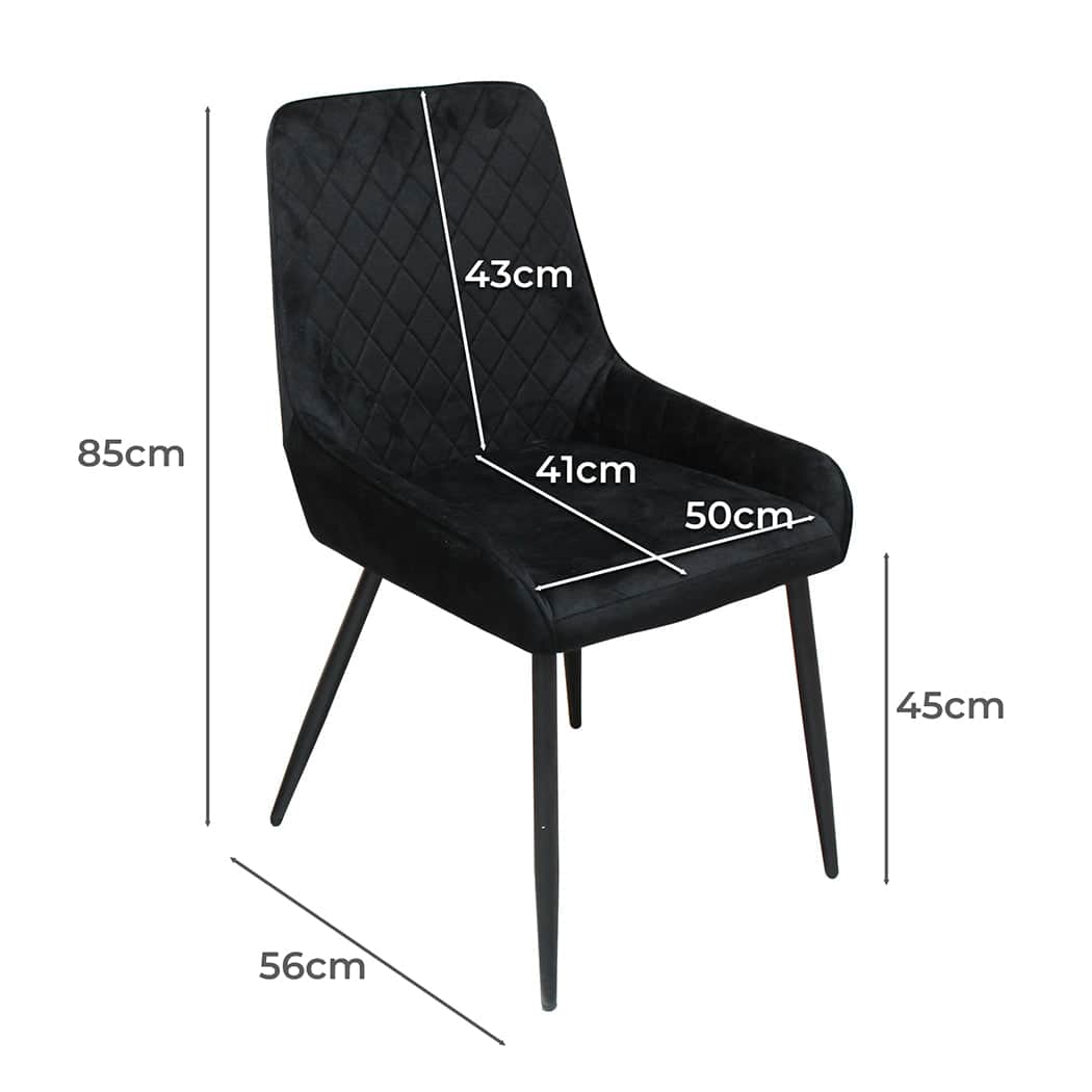 Stylish Dining Chairs x 8 Padded Seat Soft Velvet  Sleek Modern Look