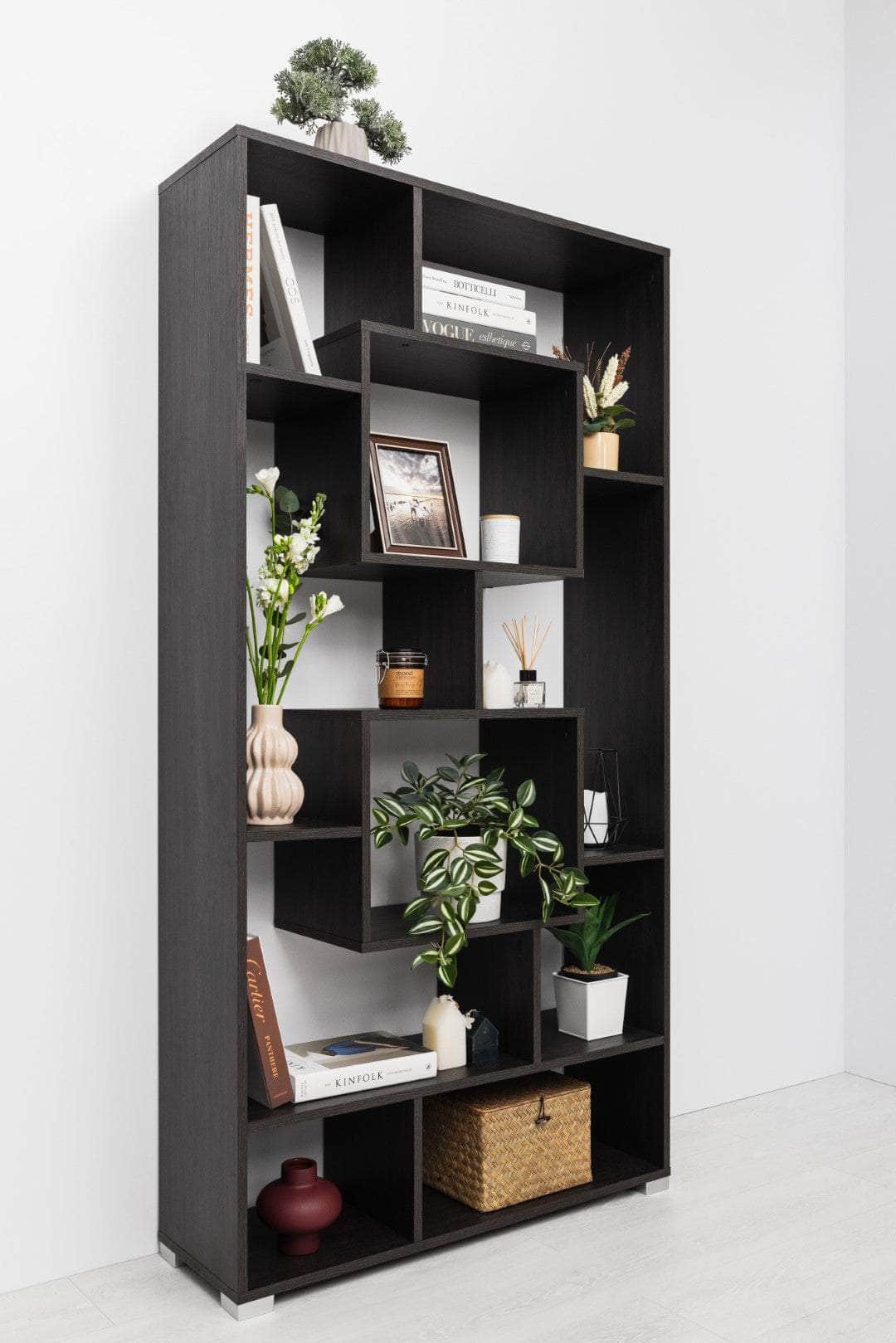 Stylish Display Shelf - Nordic Ash/Natural Oak/White